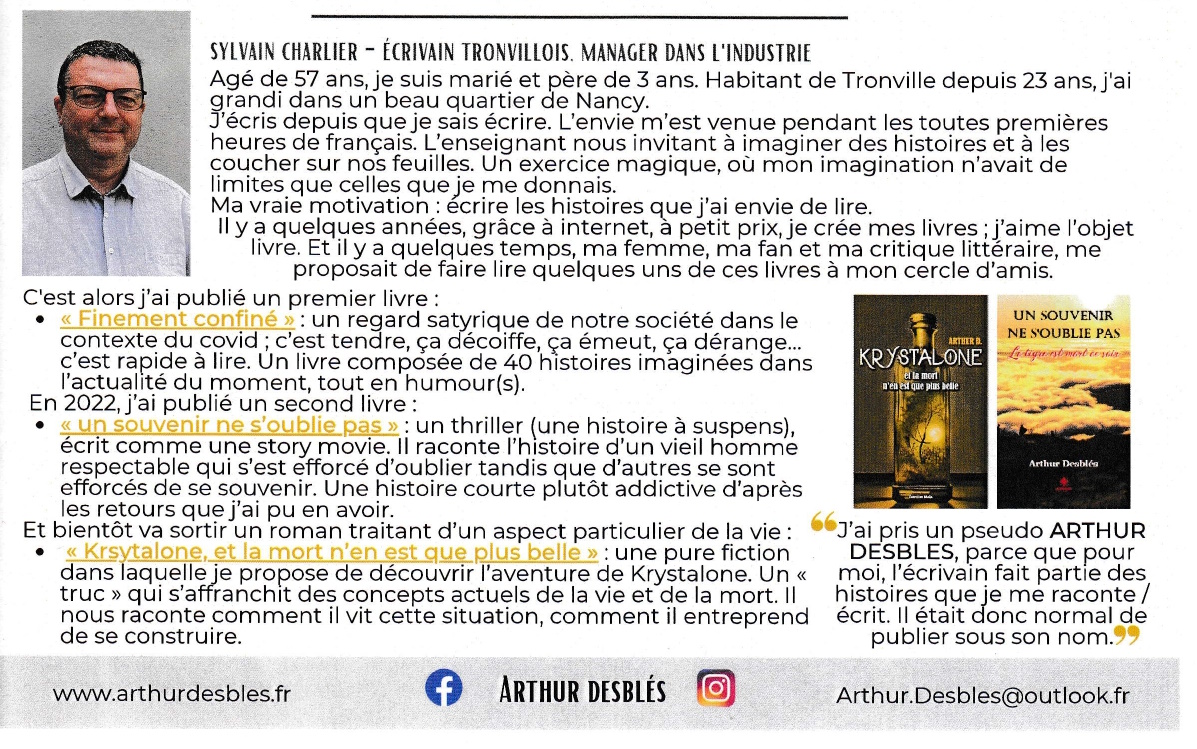 Article de la Gazette Tronvilloise à propos du roman